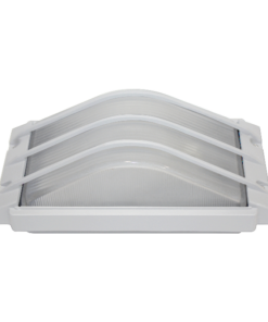 Φωτιστικό Τοίχου 1xE27 Απλίκα Κήπου Αλουμινίου Λευκή 27cm με Πρισματικό Γυαλί + Πλέγμα IP45 ACA – HI5261WMS