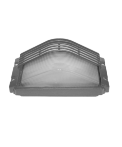 Απλίκα Τοίχου 1xE27 Κήπου Αλουμινίου Γκρι 27cm με Πρισματικό Γυαλί και Γρίλιες IP45 ACA – HI5263G