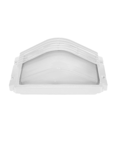 Απλίκα Τοίχου 1xE27 Κήπου Αλουμινίου Λευκή 27cm με Πρισματικό Γυαλί και Γρίλιες IP45 ACA – HI5263WMS