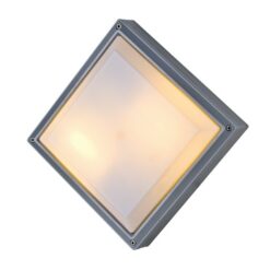 ΠΛΑΦΟΝΙΕΡΑ ΤΕΤΡΑΓΩΝΗ ΓΚΡΙ ΟΠΑΛ PC E27 2X18W IP54 ACA – HI5502