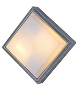 ΠΛΑΦΟΝΙΕΡΑ ΤΕΤΡΑΓΩΝΗ ΓΚΡΙ ΟΠΑΛ PC E27 2X18W IP54 ACA – HI5502