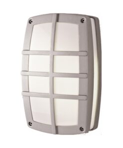 Φωτιστικό Τοίχου 2xE27 Απλίκα Αλουμινίου Γκρι 29x18cm με Πολυκαρβονικό Οπαλ Κάλυμμα με Γρίλιες IP54 ACA – HI5611