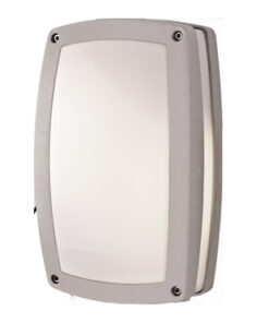 Φωτιστικό Τοίχου 2xE27 Απλίκα Αλουμινίου Γκρι 29x18cm με Πολυκαρβονικό Οπαλ Κάλυμμα IP54 ACA – HI5612