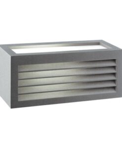 Φωτιστικό Τοίχου 1xE27 Απλίκα Αλουμινίου Γκρι 25x11cm με Πολυκαρβονικό Οπαλ Κάλυμμα με Γρίλιες IP54 ACA – HI5703