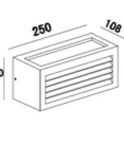 Φωτιστικό Τοίχου 1xE27 Απλίκα Αλουμινίου Γκρι 25x11cm με Πολυκαρβονικό Οπαλ Κάλυμμα με Γρίλιες IP54 ACA – HI5703