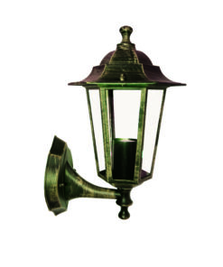 Επιτοίχιο Φωτιστικό 1xΕ27 Φανάρι Πάνω Αλουμινίου Εξάγωνο Χρυσό-Μαύρο IP45 ACA – HI6021GB