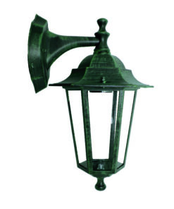 Επιτοίχιο Φωτιστικό 1xΕ27 Φανάρι Κάτω Αλουμινίου Εξάγωνο Πράσινο-Μαύρο IP45 ACA – HI6022V