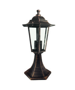 Φωτιστικό Δαπέδου 1xΕ27 Φανάρι Αλουμινίου Εξάγωνο Σκουριά IP45 ACA – HI6023R