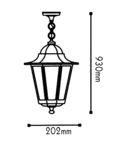 Κρεμαστό Φωτιστικό 1xΕ27 Φανάρι Αλουμινίου Εξάγωνο Πράσινο-Μαύρο IP45 ACA – HI6025V