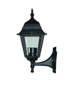 Επιτοίχιο Φωτιστικό 1xΕ27 Φανάρι Πάνω Αλουμινίου Τετράγωνο Μαύρο IP45 ACA – HI6041BMS