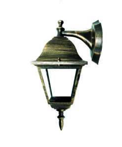 Επιτοίχιο Φωτιστικό 1xΕ27 Φανάρι Αλουμινίου Τετράγωνο Χρυσό-Μαύρο IP45 ACA – HI6042GB