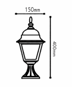 Φωτιστικό Δαπέδου 1xΕ27 Φανάρι Αλουμινίου Τετράγωνο Μαύρο IP45 ACA – HI6043BMS