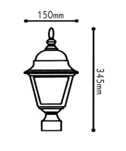 Φωτιστικό Ιστού Κολώνας Δαπέδου 1xΕ27 Φανάρι Αλουμινίου Τετράγωνο IP45 ACA – HI6044BMS