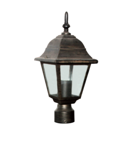 Φωτιστικό Ιστού Κολώνας Δαπέδου 1xΕ27 Φανάρι Αλουμινίου Τετράγωνο Σκουριά IP45 ACA – HI6044R