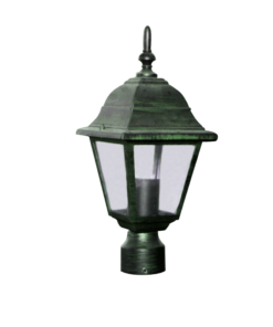 Φωτιστικό Ιστού Κολώνας Δαπέδου 1xΕ27 Φανάρι Αλουμινίου Τετράγωνο Πράσινο-Μαύρο IP45 ACA – HI6044V