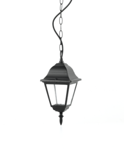 Κρεμαστό Φωτιστικό 1xΕ27 Φανάρι Αλουμινίου Τετράγωνο Μαύρο IP44 ACA – HI6045BMS