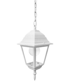 Κρεμαστό Φωτιστικό 1xΕ27 Φανάρι Αλουμινίου Τετράγωνο Λευκό IP44 ACA – HI6045W