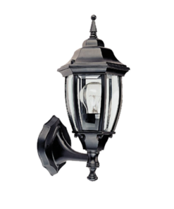 Επιτοίχιο Φωτιστικό 1xΕ27 Φανάρι Αλουμινίου Εξάγωνο Μαύρο IP45 ACA – HI6171BMS