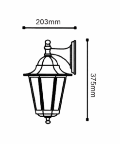Επιτοίχιο Φαναράκι 1xΕ27 Μαύρο Φανάρι Αλουμινίου Εξάγωνο IP45 ACA – HI6172BMS