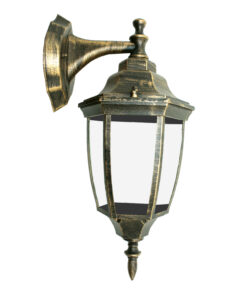 Επιτοίχιο Φαναράκι 1xΕ27 Χρυσό-Μαύρο Φανάρι Αλουμινίου Εξάγωνο IP45 ACA – HI6172GB