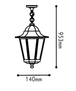 ΦΑΝΑΡΙ ΚΡΕΜΑΣΤΟ ΜΑΥΡΟ ΙΡ44 Ε27 60W ACA – HI6175B