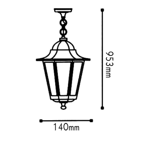 ΦΑΝΑΡΙ ΚΡΕΜΑΣΤΟ ΜΑΥΡΟ ΙΡ44 Ε27 60W ACA – HI6175B