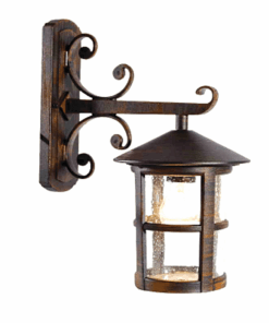 Επιτοίχιο Φωτιστικό 1xΕ27 Φανάρι Αλουμινίου Παραδοσιακό Απόχρωση Σκουριά IP45 ACA – HI6502
