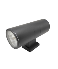 ΑΠΛΙΚΑ UP-DOWN 2XE27 IP65 ΣΚΟΥΡΟ ΑΜΜΩΔΕΣ ΓΚΡΙ RAL7016M ACA – HI7001GDS πλαγια οψη