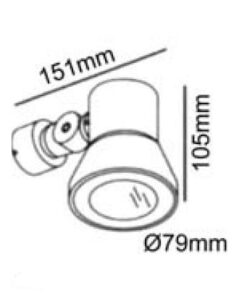 Φωτιστικό Σποτ Τοίχου 1xGU10 Γκρι Αλουμίνιο IP54 ACA – HI7362