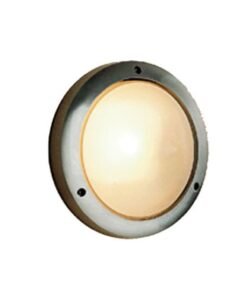 Φωτιστικό Τοίχου 1xE27 Απλίκα Ανοξείδωτο Ατσάλι Γκρι ø271 με Πρισματικό Γυαλί IP45 ACA – HI8155