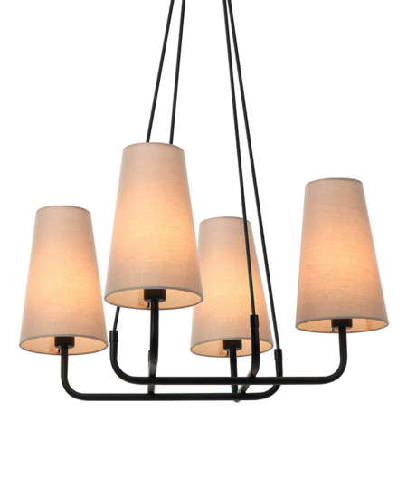 ACA DECOR   κρεμαστό φωτιστικό 4xE14από μέταλλο σε μαύρο και γκρι χρώμα – HL35424P59BG
