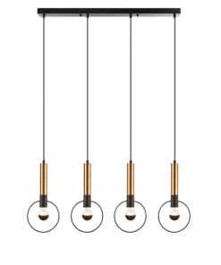 ACA DECOR  κρεμαστό φωτιστικό 4xE27 από ορείχαλκο σε μαύρο χρώμα – HL39974P94BB