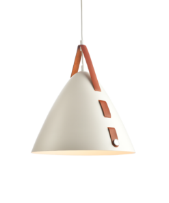 ACA DECOR   κρεμαστό φωτιστικό 1xE27 από λευκό μέταλλο και δέρμα – HL41441P33WH