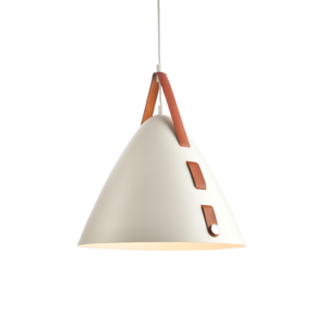 ACA DECOR   κρεμαστό φωτιστικό 1xE27 από λευκό μέταλλο και δέρμα – HL41441P33WH