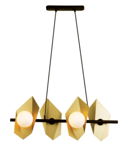 ΚΡΕΜΑΣΤΟ ΦΩΤΙΣΤΙΚΟ 4ΧG9 ΧΡΥΣΟ/ΜΑΥΡΟ ΜΕΤ/ΚΟ + ΓΥΑΛΙ 68Χ26ΧΗ120CM POLYGON ACA DECOR – HL42594P68BG