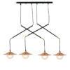 ACA DECOR  κρεμαστό φωτιστικό 4xG9 από μέταλλο γυαλί και ορείχαλκο – HL4314P96BB
