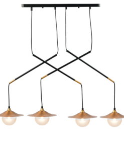 ACA DECOR  κρεμαστό φωτιστικό 4xG9 από μέταλλο γυαλί και ορείχαλκο – HL4314P96BB