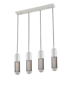 ACA DECOR  κρεμαστό φωτιστικό 4xE27 σε λευκό με μαύρο χρώμα – HM174P65WH
