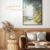 Κρεμαστό Φωτιστικό Κύκλος Φ100 Lolly LED 40W 3000lm 3000K με Λευκές Ακρυλικές Μπάλες Φ10 με Χρυσή Λεπτομέρεια ACA – HM236LEDP100