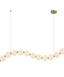 Κρεμαστό Φωτιστικό Lolly LED 16W 1200lm 3000K με Λευκές Ακρυλικές Μπάλες Φ10 με Χρυσή Λεπτομέρεια ACA – HM238LEDP11