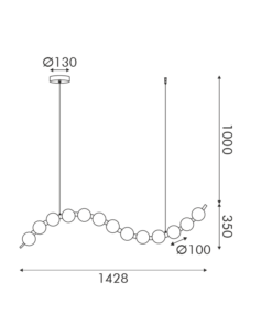 Κρεμαστό Φωτιστικό Lolly LED 20W 1500lm 3000K με Λευκές Ακρυλικές Μπάλες Φ10 με Χρυσή Λεπτομέρεια ACA – HM238LEDP13