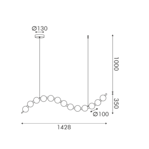 Κρεμαστό Φωτιστικό Lolly LED 20W 1500lm 3000K με Λευκές Ακρυλικές Μπάλες Φ10 με Χρυσή Λεπτομέρεια ACA – HM238LEDP13