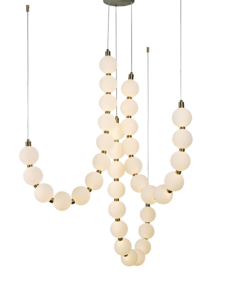 Κρεμαστό Φωτιστικό Lolly LED 54W 4000lm 3000K με Λευκές Ακρυλικές Μπάλες Φ10 με Χρυσή Λεπτομέρεια ACA – HM238LEDP36