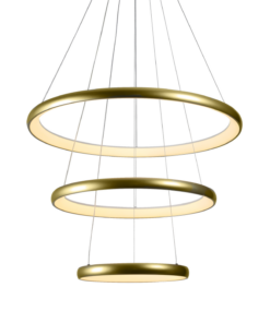 Κρεμαστό Φωτιστικό LED 60W 4800lm CCT Κυκλικό Χρυσό με 3 Δακτύλιους Φ80 ACA – HM23LEDP3GDCCT