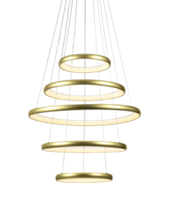 Κρεμαστό Φωτιστικό LED 80W 6400lm CCT Κυκλικό Χρυσό με 5 Δακτύλιους Φ80 ACA – HM23LEDP5GDCCT