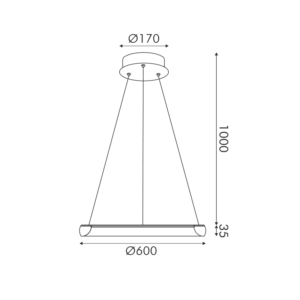 Κρεμαστό Φωτιστικό LED 32W 2500lm CCT Κυκλικό Χρυσό Φ60 ACA – HM23LEDP60GDCCT