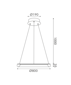 Κρεμαστό Φωτιστικό LED 48W 3800lm CCT Χρυσό Μεταλλικό Φ80 ACA – HM23LEDP80GDCCT