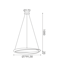 Κρεμαστό Φωτιστικό LED 42W 3300lm CCT Χρυσό Μεταλλικό Φ80 ACA – HM24LEDP80GDCCT