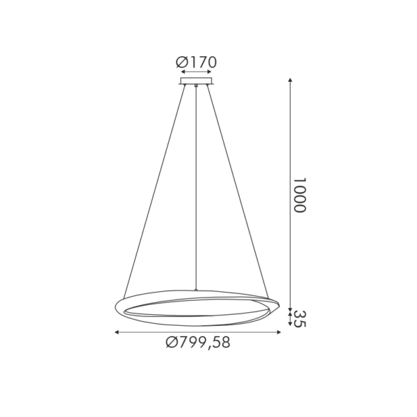 Κρεμαστό Φωτιστικό LED 42W 3300lm CCT Χρυσό Μεταλλικό Φ80 ACA – HM24LEDP80GDCCT