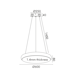 Κρεμαστό Φωτιστικό LED 54W CCT 4320lm  Λευκο Μεταλλικό D60 KALLISTA ACA – HM27LEDP60WHCCT